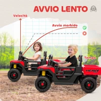 AIYAPLAY Macchina Elettrica Bambini 12V con Telecomando, Sospensioni, Bagagliaio e Musica, Età 3-8 Anni, Rosso(m-7)