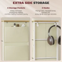 HOMCOM Comodă, Dulap Dublu cu 8 Sertare din Material Textil - Bej(m-5)