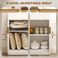 HOMCOM Sideboard Storage Cabinet, Modern Storage Cupboard with Drawer and Adjustable Shelf for Living Room, Kitchen, Dining Room, Entryway, White(m-5)