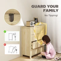 HOMCOM Comodă cu 4 Sertare Canelate și Mânere Aurii 70x38x93 cm Lemn(m-5)