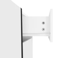 Supporto TV con mobile basso, striscia LED, 170x30x39 cm, Bianco(m-8)