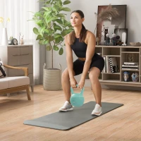 SPORTNOW Kettlebell 6 kg haltère avec poignée antidérapante pour fitness musculation cardio, 19 x 19 x 28 cm vert(m-10)