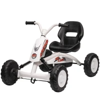 AIYAPLAY Kids Pedal Go Kart with Steel Frame, Sporty Design, for Ages 2-5 Years, White(m-11)