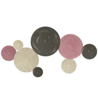 HOMCOM Decor de Perete cu 8 Discuri 3D din Metal în culori Bronz, Portocaliu și Galben(m-1)