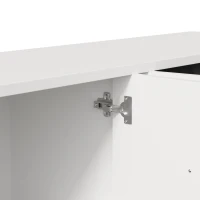 Mobile TV 4 ante, design elegante con frontale ad arco 3D, 160x38x55,5 cm, Bianco(m-8)