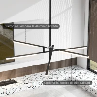 HOMCOM Lámpara de Techo LED Moderna Ø100x79 cm con Pantalla de Acrílico Ángulo de Luz Ajustable para Salón Dormitorio o Cocina(m-7)