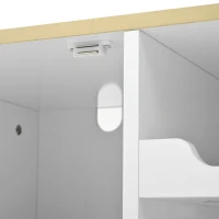 Credenza con ante in vetro, portabottiglie e ampio spazio di stoccaggio, 120x38x90 cm, Bianco(m-6)