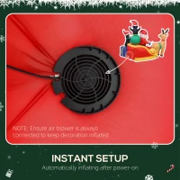 Outsunny 6ft Inflatable Santa Sleigh Decoration, with Accessories(m-5)