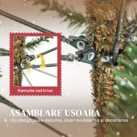 HOMCOM Brad de Crăciun Plin de 150 cm cu Vârfuri Dense și Realiste, Montaj Ușor - Verde(m-6)