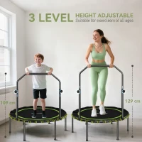 SPORTNOW 40" Foldable Fitness Trampoline Rebounder with Handle, Green(m-4)
