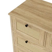 Cassettiera con 4 cassetti in rattan, 80x40x80 cm, Colore naturale(m-6)