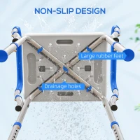 HOMCOM 57-69cm Aluminium Frame Bath Seat(m-6)