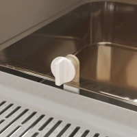 PawHut Litieră pentru Pisici XXL din Oțel Inoxidabil cu Capac Rabatabil la 90° Gri(m-9)