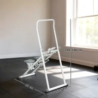SPORTNOW klappbarer Vertical Climber Stepper mit verstellbarem Handgriff, rutschfesten Pedalen und LCD-Monitor, Weiß(m-3)