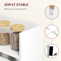HOMCOM Table à manger pliante, table de cuisine pour 3 personnes, plateau à abattant et 4 étagères, 78,5x91x93cm, blanc(m-6)