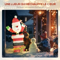 Outsunny Père Noël lumineux de 90 cm avec 97 LED blanc chaud, décoration de Noël pour intérieur et extérieur(m-4)