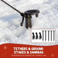 Outsunny 6FT Christmas Inflatables Snowman & Dog with Built-in LED Lights and Flashing Light, Blow Up Christmas Inflatable Decoration for Indoor Outdoor Decor, Garden(m-5)