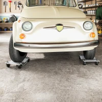 DURHAND Set de 2 Cărucioare pentru Mutat Auto din Metal Antiderapant cu Roți Blocabile(m-7)