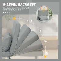 HOMCOM slaapfauteuil, gestoffeerde fauteuil, om te zetten naar gastenbed, ergonomisch, Lichtgrijs(m-5)