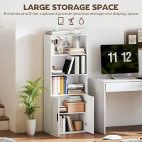 HOMCOM Bibliotecă cu Rafturi Deschise și Dulap cu Raft Reglabil Alb(m-4)