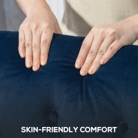 HOMCOM Wingback Accent Chair, Retro Upholstered Button Tufted Occasional Chair for Living Room and Bedroom, Dark Blue(m-6)