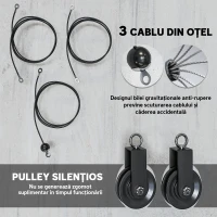 SPORTNOW Aparat Pulley cu Atașament pentru Discuri Greutăți Universale și Accesorii Negru(m-6)
