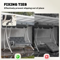 Outsunny Outdoor Replacement Cushions for Garden Bench Swing Chair with Backrest, Seat Pad  (100 x 98 cm, 2 Seater)(m-6)