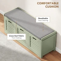 HOMCOM 3-Drawer Shoe Storage Bench - Green(m-5)