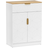 HOMCOM Sideboard Storage Cabinet, Modern Storage Cupboard with Drawer and Adjustable Shelf for Living Room, Kitchen, Dining Room, Entryway, White