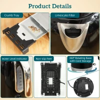 HOMCOM Retro Toaster and Kettle Set - Black(m-9)