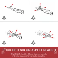 HOMCOM Sapin de Noël Artificiel Lumineux 90H cm Fibre Optique LED Multicolore + Support Pied 90 Branches étoile Sommet Brillante Vert(m-6)