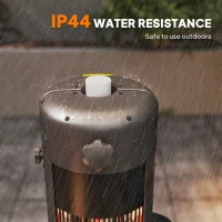 Outsunny Electric Umbrella Parasol Mounted Patio Heater for 25-70 mm Poles, 2000 W Outdoor Garden Heater with 2 Heat Setting, 6 ㎡ Coverage, Tip-Over Protection, Black(m-7)