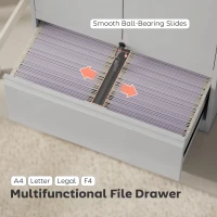 HOMCOM Dulap pentru Birou cu Raft Interior Reglabil și Sertar Alb(m-5)