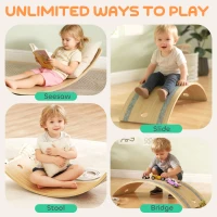AIYAPLAY Kids Wooden Balance Board with Rope, Wooden Wobble Board with Felt for Sensory Play, for Toddler 3-6 Years Old(m-7)