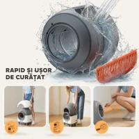 PawHut Litiera auto-curățătoare de 80L pentru Pisici 1-5 kg din PP Alb și Gri(m-8)