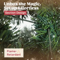 HOMCOM 8.2 ft Snow Frosted Christmas Tree Arch, Christmas Arch Doorway Decor with 1800 Tips and 91 Pinecones, Artificial Xmas Tree with Metal Stand for Indoor, Green(m-7)