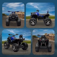 HOMCOM Quad Elettrico per Bambini 3-5 Anni a 12V con Fari e Pedale, in PP e Metallo 100x65x73 cm, Blu(m-9)