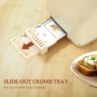 HOMCOM Touch Screen Kettle and Toaster Set - Cream(m-8)