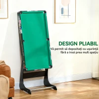 HOMCOM Masă de Jocuri 6 în 1 cu Fotbal de Masă, Biliard, Air Hockey, Tenis de Masă, Hockey pe Iarbă, 118x104x71 cm(m-5)