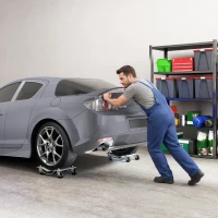 DURHAND Set de 2 Cărucioare pentru Mutat Auto din Metal Antiderapant cu Roți Blocabile(m-2)