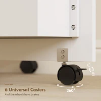 HOMCOM Masă de Cusut Pliabilă cu Roți cu Blocare, Rafturi și 20 de Suporturi(m-7)