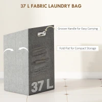 HOMCOM Dulap de baie din bambus cu coș de rufe detașabil de 37 l, natural(m-5)