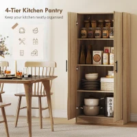 HOMCOM Dulap de Bucătărie Modern cu Rafturi Ajustabile și Uși Amortizate Lemn(m-4)