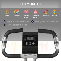 SPORTNOW Magnetic Exercise Bike, Foldable X-Bike with Adjustable Resistance, Pulse Sensor, Wheels and LCD Monitor, Grey(m-4)