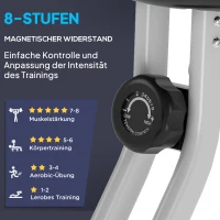 HOMCOM Hometrainer fietstrainer met 8 niveaus van magnetische weerstand staal zwart(m-5)