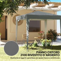 Outsunny Gazebo Pieghevole 2x2 m con 4 Pareti Rimovibili in Metallo e Poliestere, Grigio(m-5)