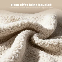 HOMCOM Lot de 2 chaises de salle à manger, chaises de cuisine rembourrées, pieds en bois d'hévéa, 46,5 x 52 x 80 cm, crème(m-4)