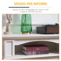 HOMCOM Camino Elettrico con Effetto Fiamma LED Regolabile 1800 W, Telecomando, Timer e Ripiano Integrato, Bianco(m-7)