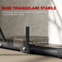 SPORTNOW Supporto Sacco da Boxe Regolabile in Altezza e Autoportante con Base Triangolare, 170x90x182-225 cm, Nero(m-6)