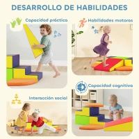 AIYAPLAY Juego de 6 Bloques de Espuma para Niños con Base Antideslizante para Escalar y Gatear Multicolor(m-8)